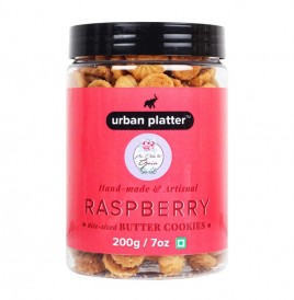 Urban Platter Raspberry Bite Sized Butter Cookies  Plastic Jar  200 grams